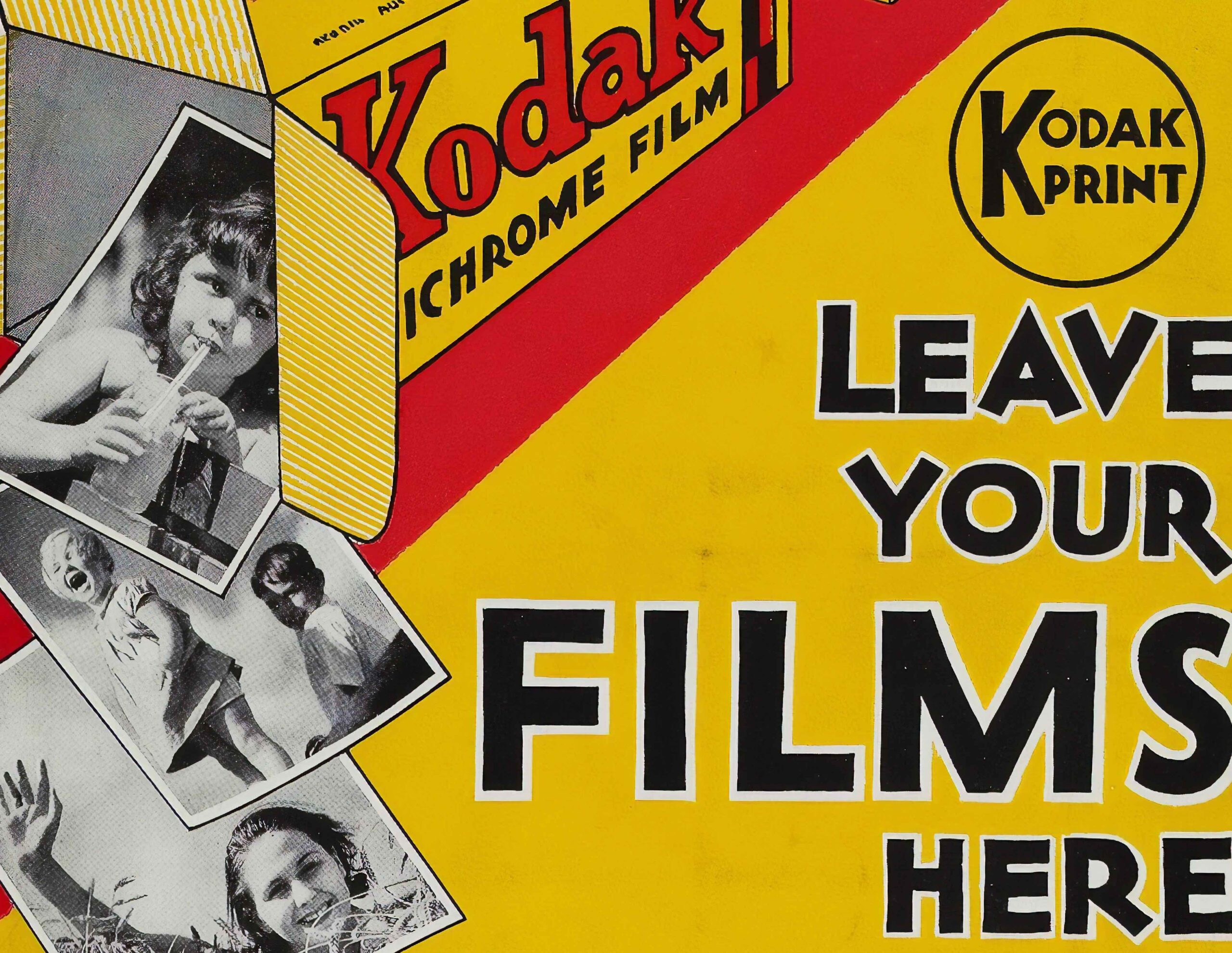 Kodak Poster with film box and pictures pouring out. 